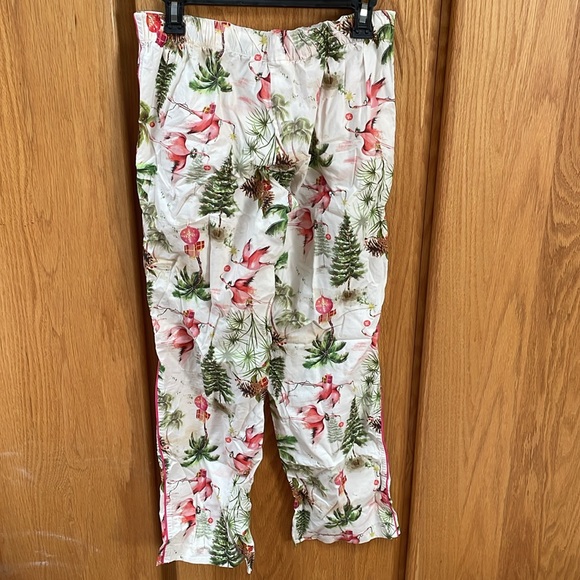 The Lazy Poet Emma Printed Cotton Poplin Pajama Set Florida Flamingo Christmas L - Picture 12 of 13